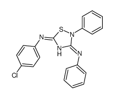 5-(4-chlorophenyl)-imino-3-phenylimino-2-phenyl-1,2,4-thiadiazolidine结构式