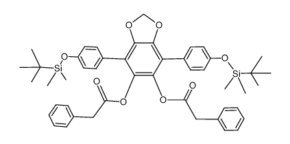 5,6-bis(phenylacetoxy)-4,7-di(p-(t-butyldimethylsilyloxy)phenyl)benzo[d][1,3]dioxole Structure