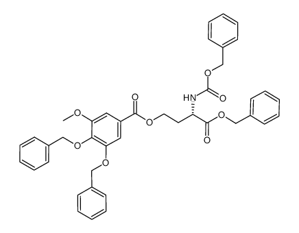 2-[(benzyloxy)carbonyl]-4-[3,4-bis(benzyloxy)-5-methoxybenzoyloxy]butanoic acid benzyl ester结构式