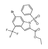 ethyl 6-bromo-1-(phenylsulfonyl)-4-(trifluoromethyl)-1H-indole-2-carboxylate Structure