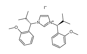 (S,S)-1,3-bis(2-methyl-1-(o-methoxyphenyl)propyl)-imidazolium iodide Structure