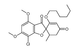 7-Chlor-4,6-dimethoxy-2'-hexyloxy-6'-methyl-grisen-(2')-dion-(3,4')结构式