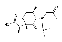 (2R,1'S,3'S,4'S)-2-[4'-methyl-3'-(3''-oxobutyl)-2'(E)-[(trimethylsilyl)methylene]cyclohexyl]propionic acid Structure