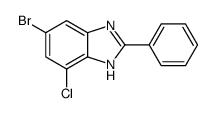 6-bromo-4-chloro-2-phenyl-1H-benzimidazole结构式