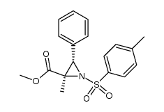 trans-(2R,3S)-(+)-N-(p-toluenesulfonyl)-2-methyl-2-carbomethoxy-3-phenylaziridine结构式