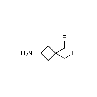 3,3-双(氟甲基)环丁-1-胺结构式