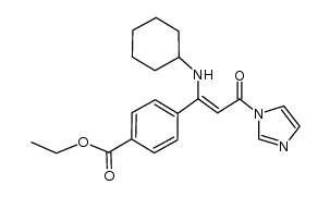 (Z)-ethyl 4-(1-(cyclohexylamino)-3-(1H-imidazol-1-yl)-3-oxoprop-1-en-1-yl)benzoate Structure