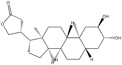 2α,3β,14-Trihydroxy-5α-cardanolide结构式