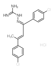 Hydrazinecarboximidamide,2-[1,3-bis(4-chlorophenyl)-2-buten-1-ylidene]-, hydrochloride (1:1) structure