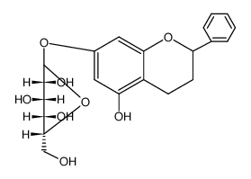 (2R,3S,4S,5R)-2-Hydroxymethyl-6-(5-hydroxy-2-phenyl-chroman-7-yloxy)-tetrahydro-pyran-3,4,5-triol结构式