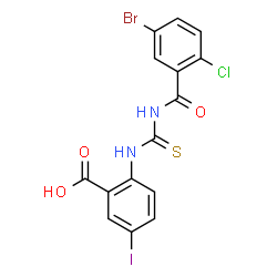 5-BROMO-2-[[[(2-CHLORO-5-IODOBENZOYL)AMINO]THIOXOMETHYL]AMINO]-BENZOIC ACID Structure