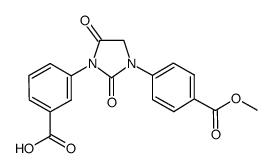 3-[3-(4-methoxycarbonyl-phenyl)-2,5-dioxo-imidazolidin-1-yl]-benzoic acid结构式