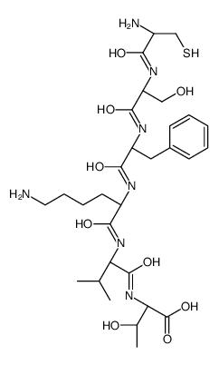 (2S,3R)-2-[[(2S)-2-[[(2S)-6-amino-2-[[(2S)-2-[[(2S)-2-[[(2R)-2-amino-3-sulfanylpropanoyl]amino]-3-hydroxypropanoyl]amino]-3-phenylpropanoyl]amino]hexanoyl]amino]-3-methylbutanoyl]amino]-3-hydroxybutanoic acid Structure