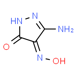 1H-Pyrazole-4,5-dione,3-amino-,4-oxime,(E)-(9CI) Structure