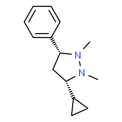 Pyrazolidine, 3-cyclopropyl-1,2-dimethyl-5-phenyl-, cis- (9CI) structure