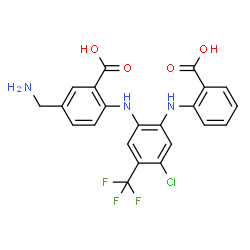 Benzoic acid,5-(aminomethyl)-2-[[2-[(2-carboxyphenyl)amino]-4-chloro-5-(trifluoromethyl)phenyl]amino]-结构式