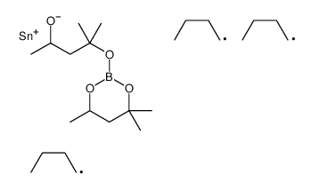 2-[1,1-dimethyl-3-[(tributylstannyl)oxy]butoxy]-4,4,6-trimethyl-1,3,2-dioxaborinane结构式