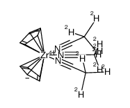 (C5H5)2Zr(NCCD3)3(2+) Structure