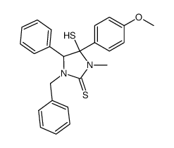 1-Benzyl-4-mercapto-4-(4-methoxy-phenyl)-3-methyl-5-phenyl-imidazolidine-2-thione Structure