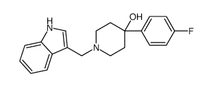 4-(4-fluorophenyl)-1-(1H-indol-3-ylmethyl)piperidin-4-ol结构式