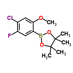 2-(4-Chloro-5-fluoro-2-methoxyphenyl)-4,4,5,5-tetramethyl-1,3,2-dioxaborolane结构式