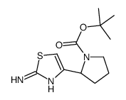 2-Methyl-2-propanyl (2S)-2-(2-amino-1,3-thiazol-4-yl)-1-pyrrolidi necarboxylate Structure