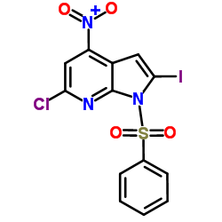 1-(Phenylsulfonyl)-2-iodo-4-nitro-6-chloro-7-azaindole picture