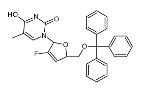 1-[(2R,5S)-3-fluoro-5-(trityloxymethyl)-2,5-dihydrofuran-2-yl]-5-methylpyrimidine-2,4-dione结构式