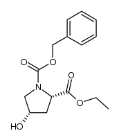 N-(benzyloxycarbonyl)-cis-4-hydroxy-L-proline ethyl ester结构式