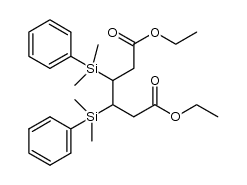 diethyl 3,4-bis(dimethylphenylsilyl)hexane-1,6-dioate结构式