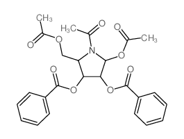 [1-acetyl-2-acetyloxy-5-(acetyloxymethyl)-4-benzoyloxy-pyrrolidin-3-yl] benzoate Structure