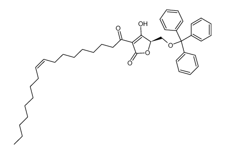 (R)-3-[(Z)-9-octadecenoyl]-5-triphenylmethyloxymethyltetronic acid结构式