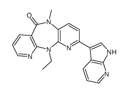 11-ethyl-5-methyl-2-(1H-pyrrolo[2,3-b]pyridin-3-yl)dipyrido[2,3-b:2',4'-f][1,4]diazepin-6-one结构式