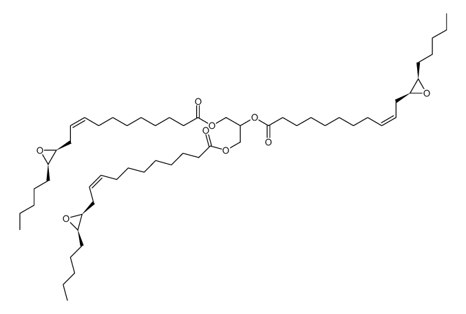 9-Undecenoic acid, 11-(2S,3R)-3-pentyloxiranyl-, 1,2,3-propanetriyl ester, (9Z,9Z,9Z)-结构式