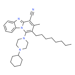 1-(4-cyclohexylpiperazin-1-yl)-3-methyl-2-octylbenzo[4,5]imidazo[1,2-a]pyridine-4-carbonitrile Structure