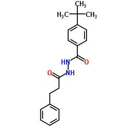 4-(2-Methyl-2-propanyl)-N'-(3-phenylpropanoyl)benzohydrazide结构式