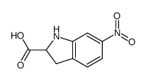 6-硝基吲哚啉-2-羧酸结构式