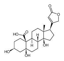 3β,5,14β,21-Tetrahydroxy-24-nor-5β-chol-20(22)-ene-19,23-dioic acid γ-lactone结构式