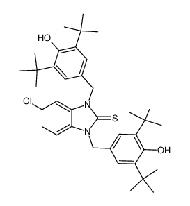 5-chloro-1,3-bis-(3,5-di-tert-butyl-4-hydroxy-benzyl)-1,3-dihydro-benzoimidazole-2-thione Structure