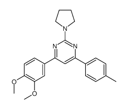 4-(3,4-dimethoxyphenyl)-6-(4-methylphenyl)-2-pyrrolidin-1-ylpyrimidine Structure