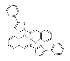 cobalt,(6Z)-6-[[(4-phenyl-1,3-thiazol-2-yl)amino]methylidene]cyclohexa-2,4-dien-1-one,2-[(E)-(4-phenyl-1,3-thiazol-2-yl)iminomethyl]phenolate Structure