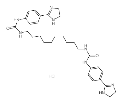 3-[4-(4,5-dihydro-1H-imidazol-2-yl)phenyl]-1-[10-[[4-(4,5-dihydro-1H-imidazol-2-yl)phenyl]carbamoylamino]decyl]urea Structure