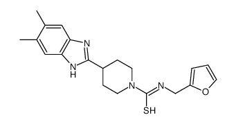 1-Piperidinecarbothioamide,4-(5,6-dimethyl-1H-benzimidazol-2-yl)-N-(2-furanylmethyl)-(9CI)结构式