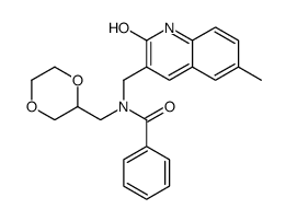 Benzamide, N-[(1,2-dihydro-6-methyl-2-oxo-3-quinolinyl)methyl]-N-(1,4-dioxan-2-ylmethyl)- (9CI) Structure