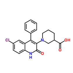 3-piperidinecarboxylic acid, 1-(6-chloro-2-hydroxy-4-phenyl-3-quinolinyl)- picture