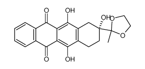 (R)-(-)-2,2'-methyl-1',3'-dioxolan-2'-yl-2,5,12-trihydroxy-1,2,3,4-tetrahydronaphthacene-6,11-dione Structure