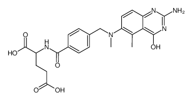 2-(4-{[(2-Amino-4-hydroxy-5-methyl-quinazolin-6-yl)-methyl-amino]-methyl}-benzoylamino)-pentanedioic acid Structure