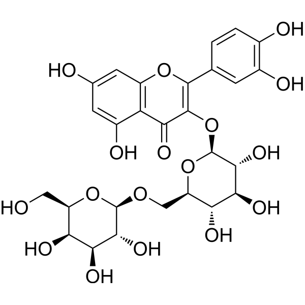 Quercetin-3-O-b-D-galactopyranosyl-(1→6)-b-D-glucopyranoside结构式