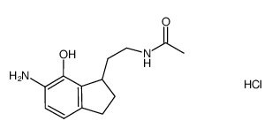 N-(2-(6-amino-7-hydroxy-2,3-dihydro-1H-inden-1-yl)ethyl)acetamide hydrochloride Structure