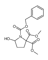 1-benzyloxycarbonyl-2,2-bis(methoxycarbonyl)-5-hydroxypyrrolidine结构式